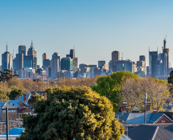 Skyline view of Melbourne
